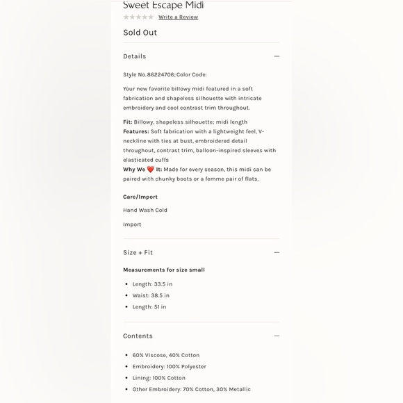 NWOT Free People Sweet Escape MIDI Dress XS New $198 retail - Picture 11 of 11